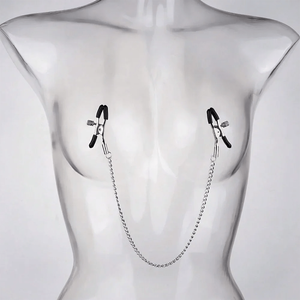Metal Nipple Clamp With Chain For Women Fetish Bondage