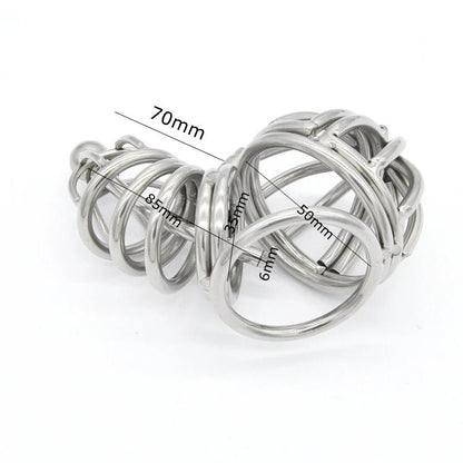 Metal Male Stainless Steel Cage Device Chastity Ring