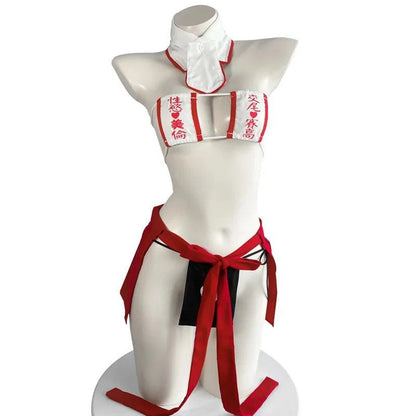 Costume de cosplay kimono japonais sexy sous-vêtements creux anime