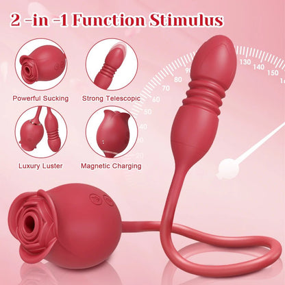 Rose Sucking Thrusting Vibrator for Ultimate Pleasure Device