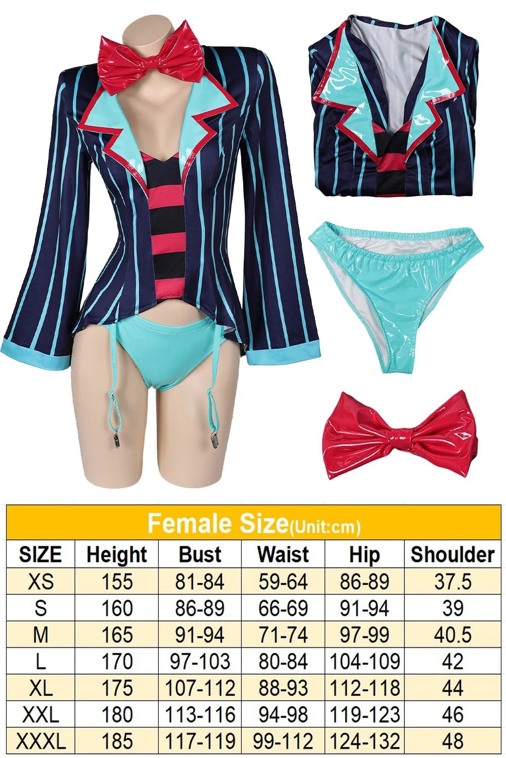 Vox Cosplay Sexy Lingerie Costume Halloween Bow Tie Outfit