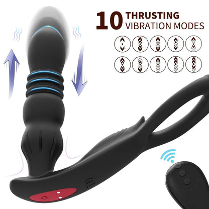 Silicone Vibrator Thrusting Prostate Stimulator for Men