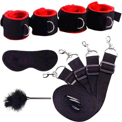 BDSM Restraint Adult Sex Toys Leather Plush 5 Piece Sets
