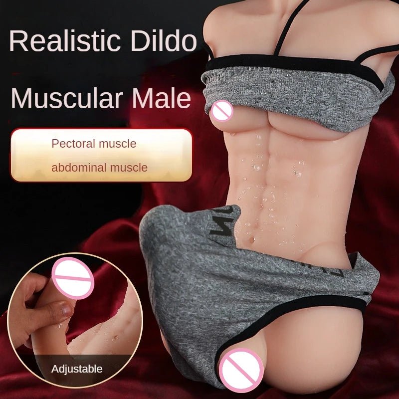 Half Body Shemale Doll Toy For Women Realistic Breasts