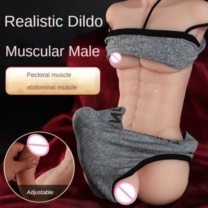 Half Body Shemale Doll Toy For Women Realistic Breasts