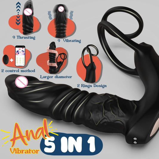 5-in-1 Men's Thrust Prostate Massager Vibrator Device