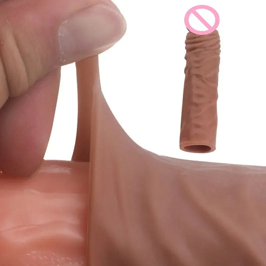 Silicone Sleeve Soft Realistic Extender for Pleasure