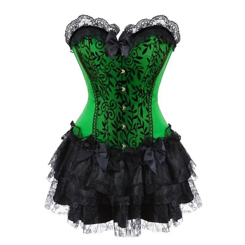 Robe corset bustier surbuste jupes haut ensemble femmes gothique victorien Lolita costume