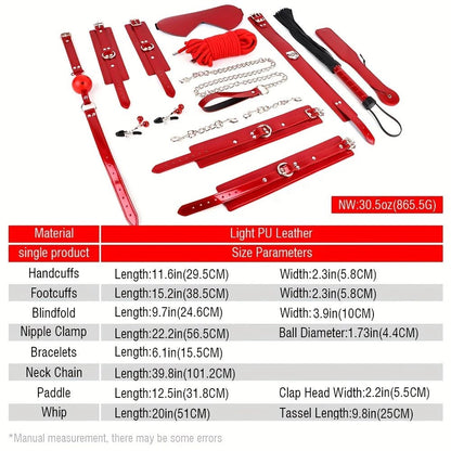 9PCS Flirting Bondage Kit for Couples and Women Pleasure