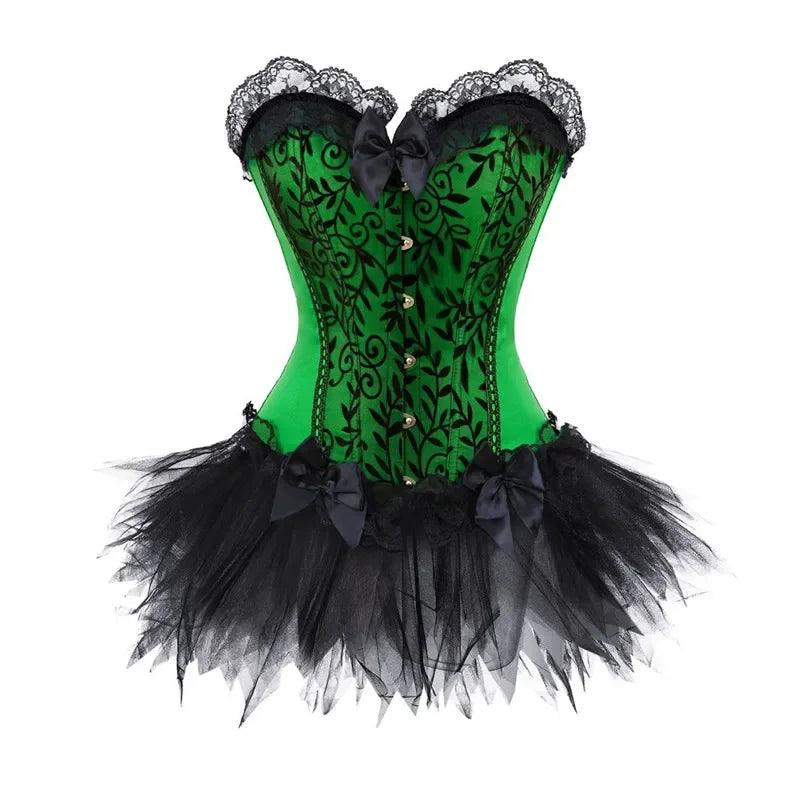 Robe corset bustier surbuste jupes haut ensemble femmes gothique victorien Lolita costume