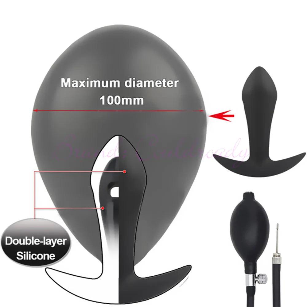 Gode ​​anal gonflable super gros en silicone Go Out