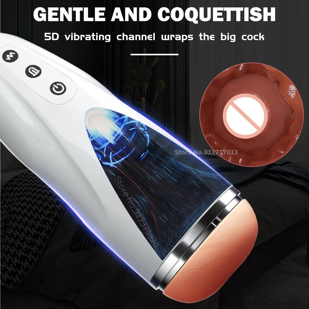 Realistic Tongue and Mouth Male Cup Vibrator for Pleasure