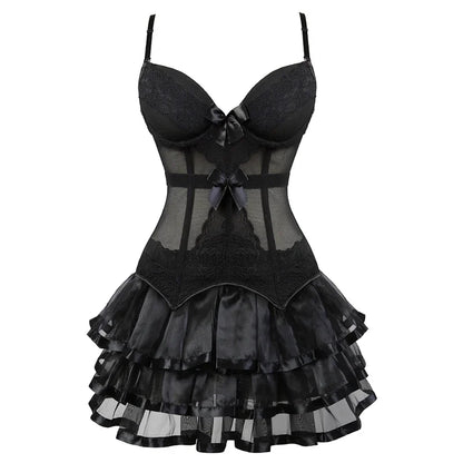 Burlesque Corset Dresses for Women Plus Size Lace Top