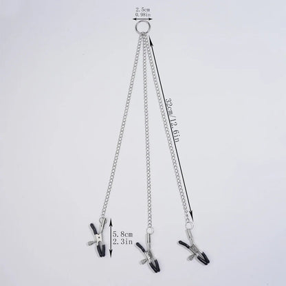 Metal Nipple Clamp With Chain For Women Fetish Bondage