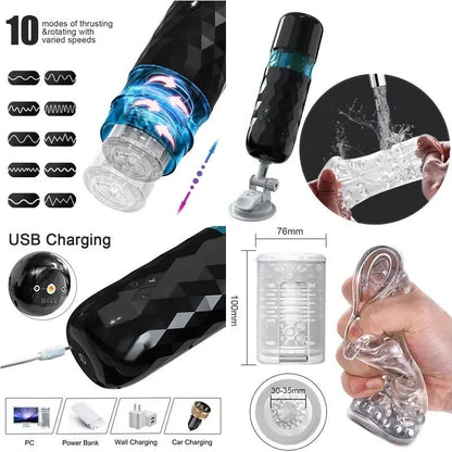 Vaginttes Men's Piston Automatic Electric Canned Tool for Pleasure