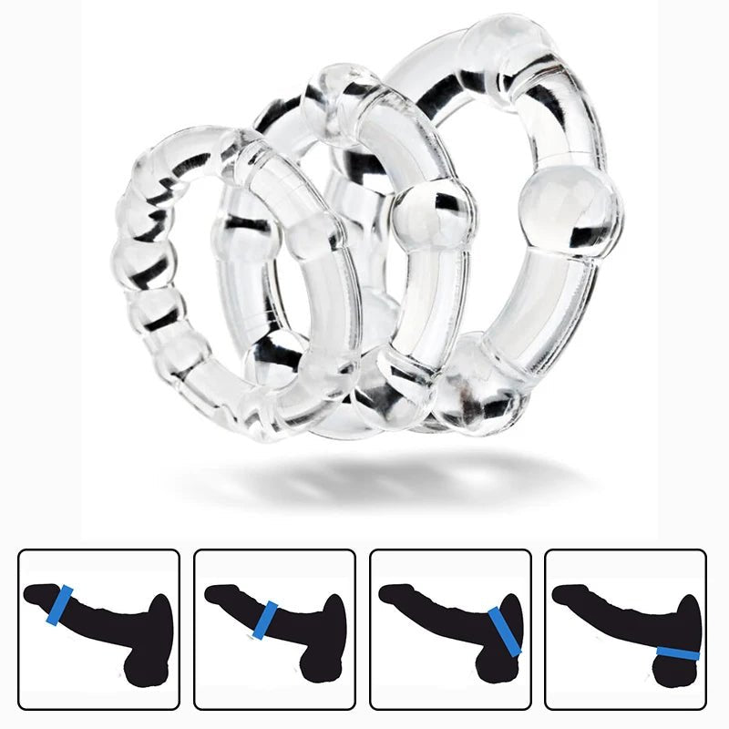 3Pcs Silicone Rings For Delaying Ejaculation Fun Accessory