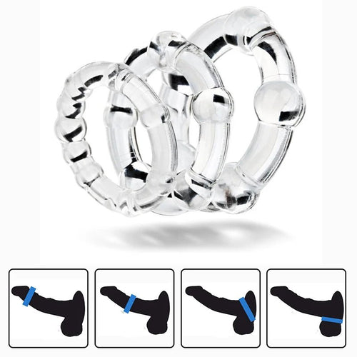 3Pcs Silicone Rings For Delaying Ejaculation Fun Accessory
