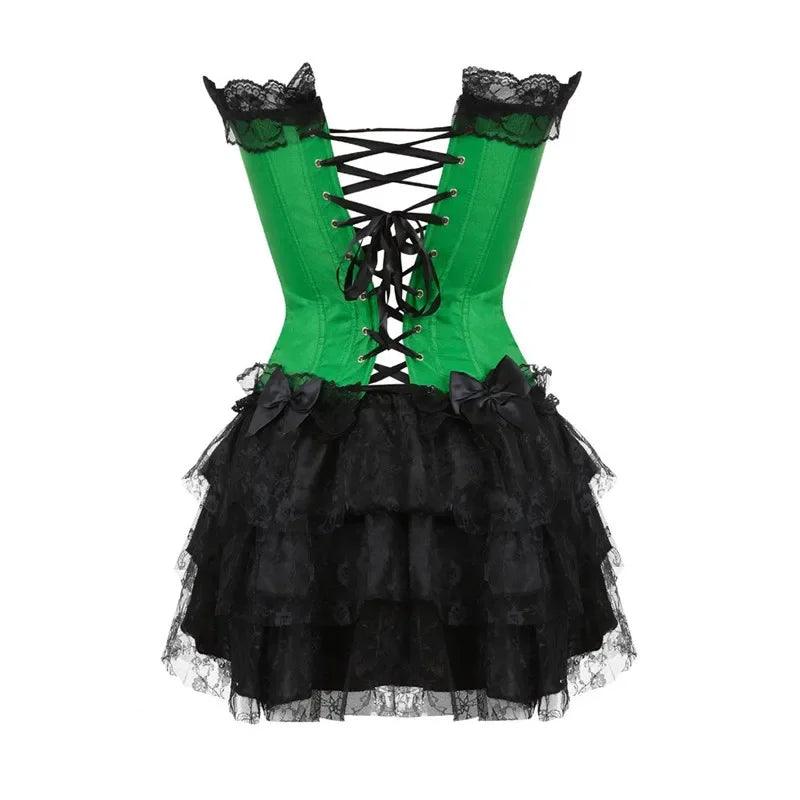 Robe corset bustier surbuste jupes haut ensemble femmes gothique victorien Lolita costume