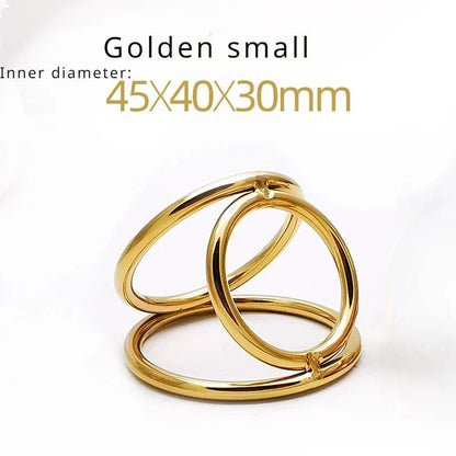 Sexy Toy Metal Color Glans 3Rings Chastity Device for Adults