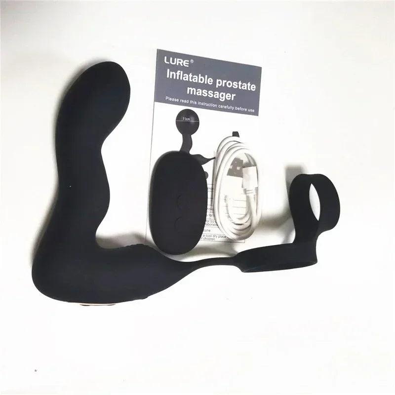 Gode ​​anal gonflable avec télécommande sans fil