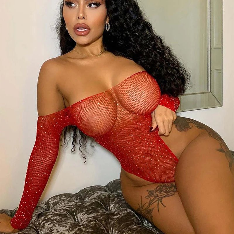 Sexy Transparent Bodysuits Women's See Through Lingerie Outfit