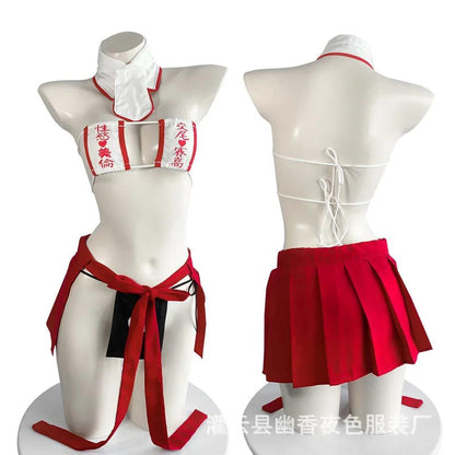 Costume de cosplay kimono japonais sexy sous-vêtements creux anime