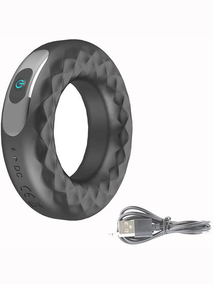 Rechargeable 10 Speeds Silicone Vibration Lock Rings