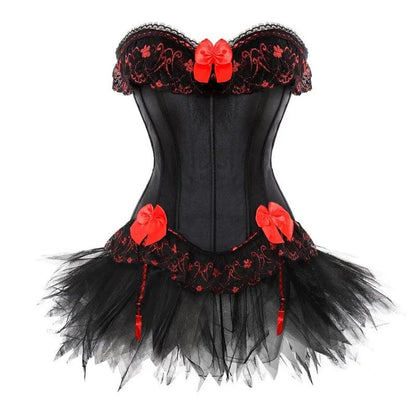 Robe corset bustier surbuste jupes haut ensemble femmes gothique victorien Lolita costume