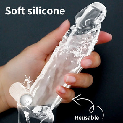 Vibrator For Men Delay Ejaculation Sleeve Extender Toy Device