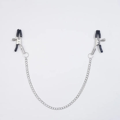 Metal Nipple Clamp With Chain For Women Fetish Bondage