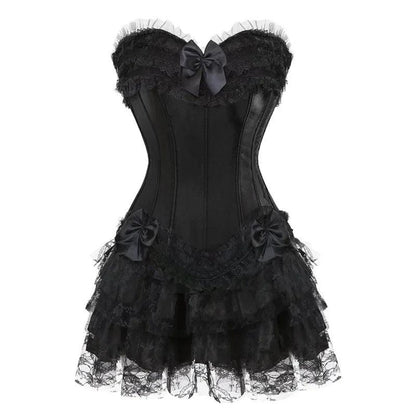 Robe corset bustier surbuste jupes haut ensemble femmes gothique victorien Lolita costume