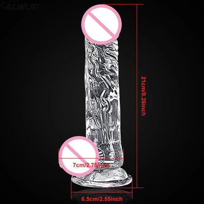 3 Sizes Transparent Soft Jelly Realistic Toys for Pleasure