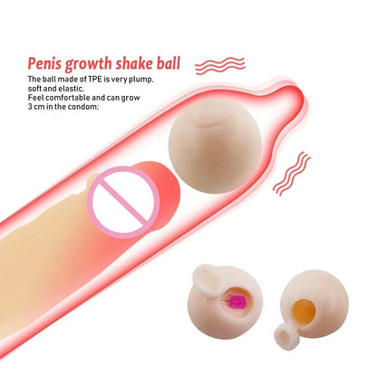 Reusable Intimate Goods Vibrator Extender Sleeve Ball Enhancer