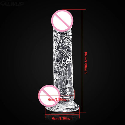 3 Sizes Transparent Soft Jelly Realistic Toys for Pleasure