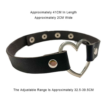 Sexy Leather Punk Rivets Necklace For Fetish Role Play Gift