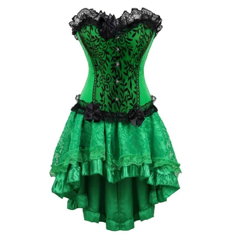 Robe corset victorienne pour haut corset sexy en dentelle florale