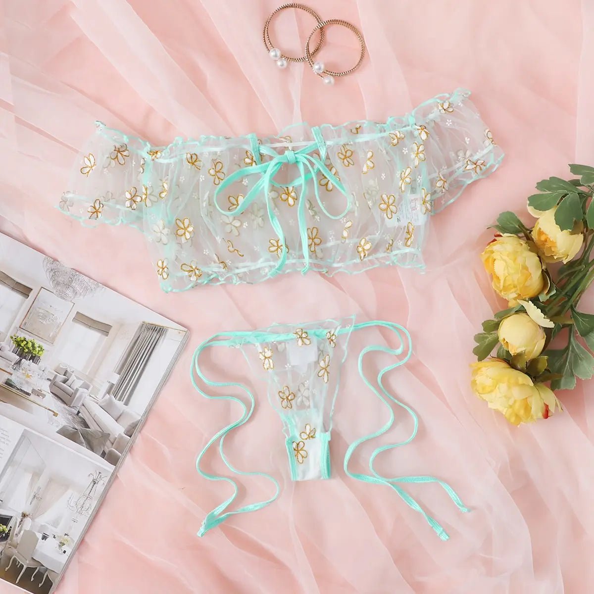 2Pcs Fashion Summer Sexy Lingerie Plus Size Sleepwear Set