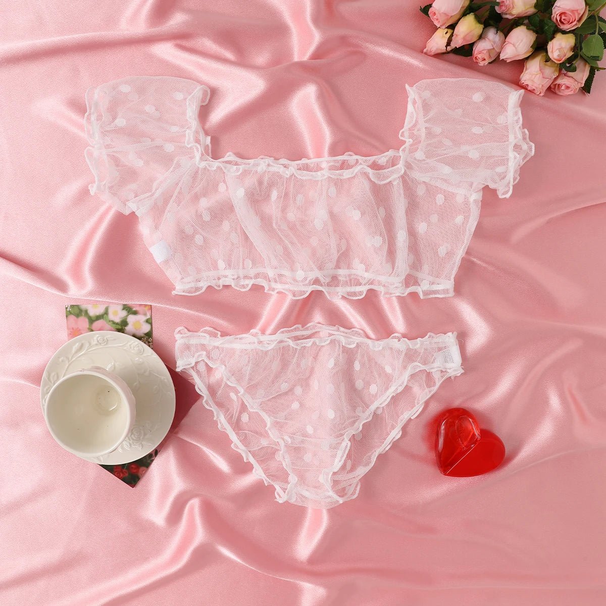 2Pcs Fashion Summer Sexy Lingerie Plus Size Sleepwear Set