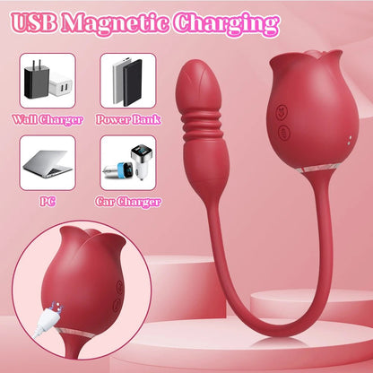 Rose Sucking Thrusting Vibrator for Ultimate Pleasure Device