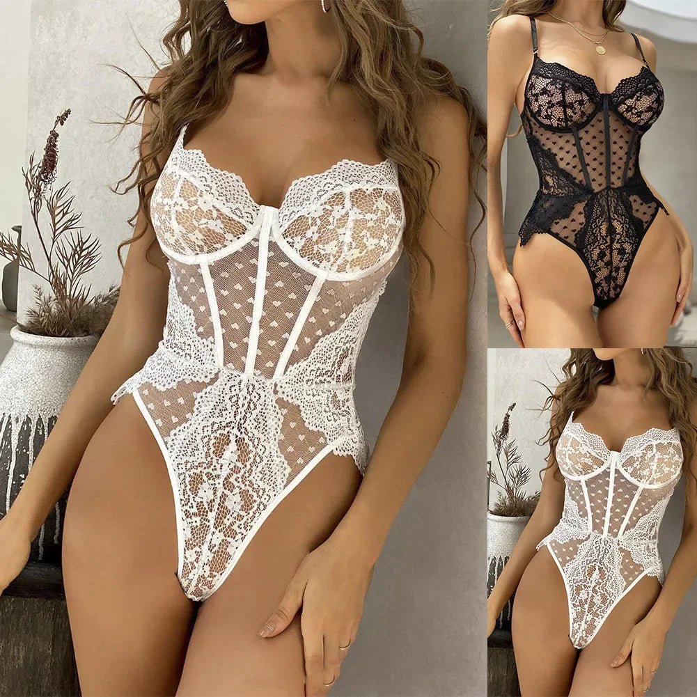 Sexy Lingerie Bodysuit Lace See Though Teddy Women Nightwear