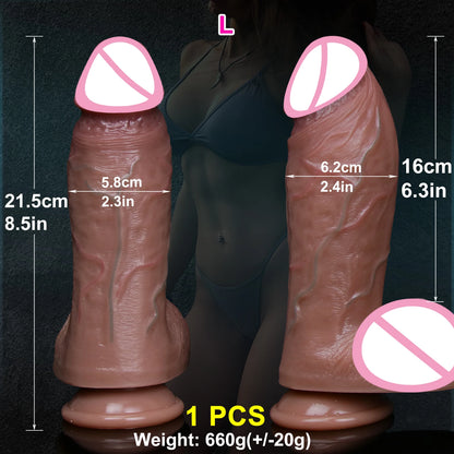 Realistic Veins Soft Thick Toy Suction Cup Double Silicone