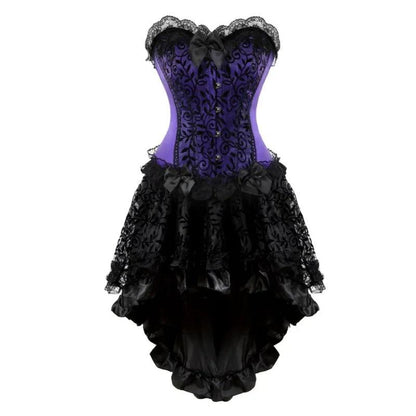 Robe corset victorienne pour haut corset sexy en dentelle florale
